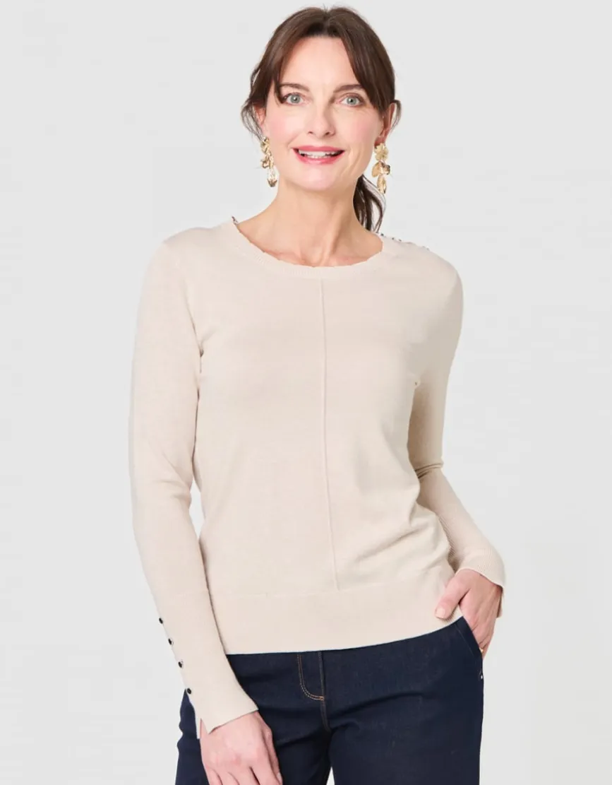 Pull maille fine beige