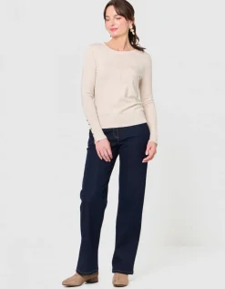 Pull maille fine beige