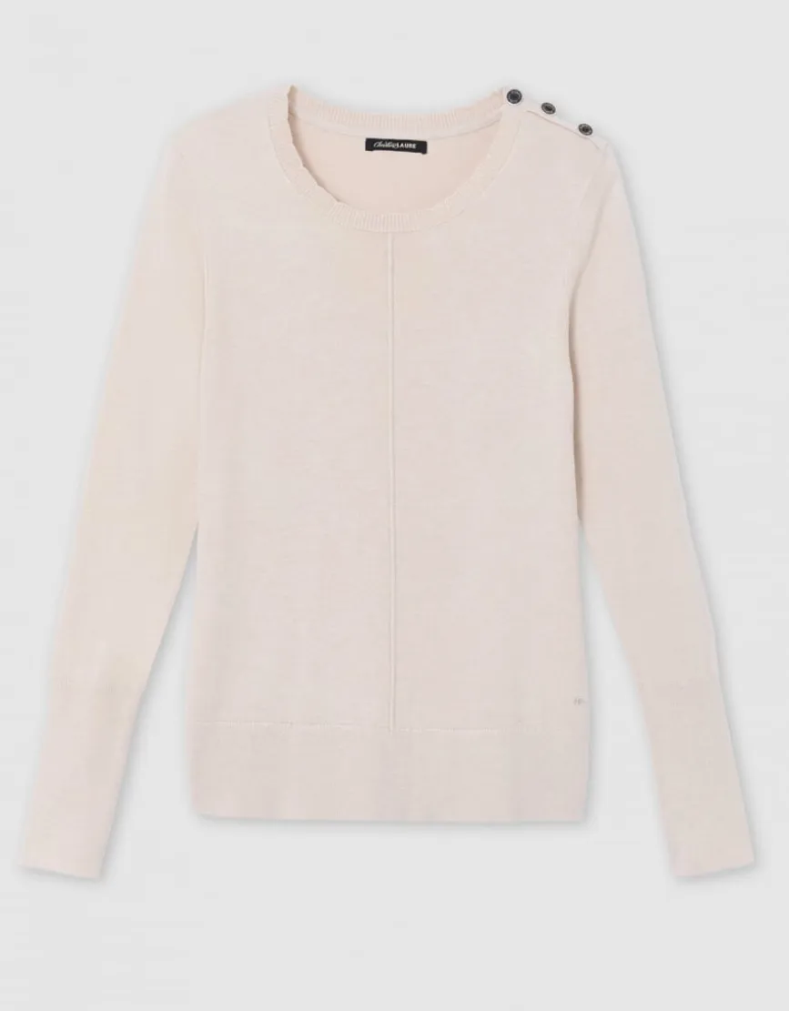 Pull maille fine beige