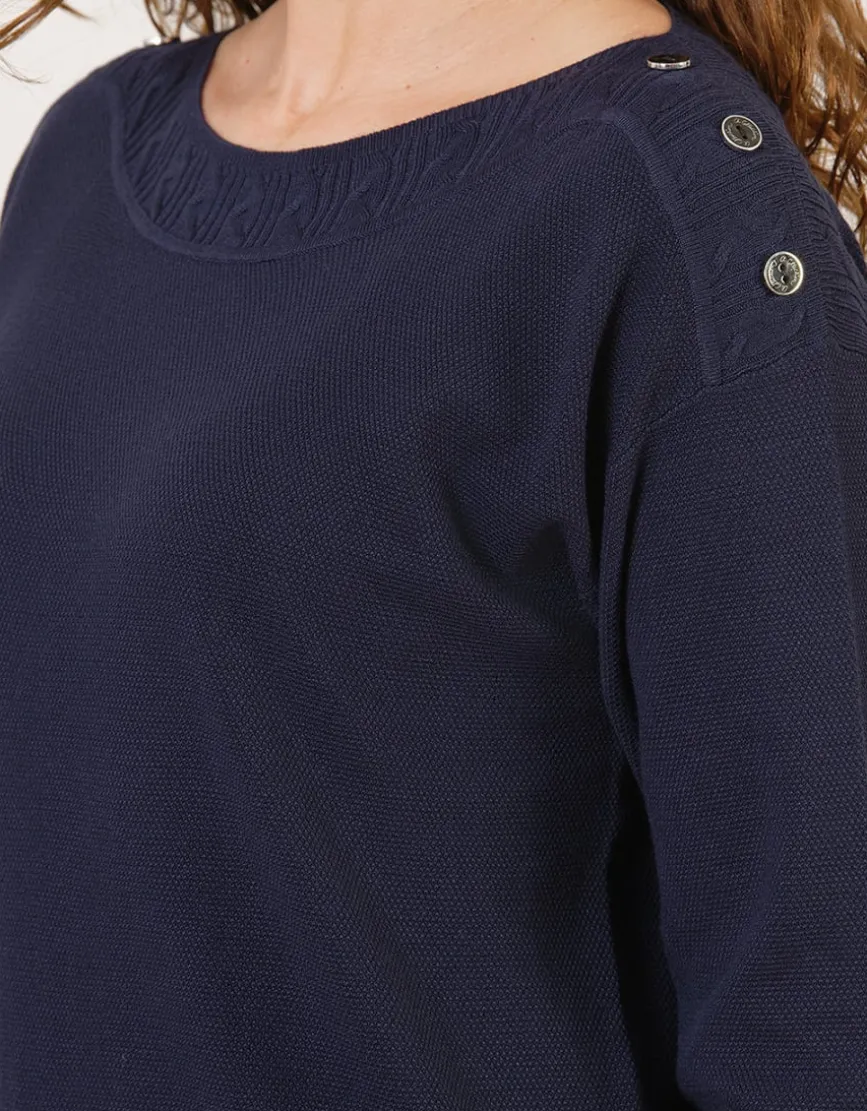 Pull maille fine marine