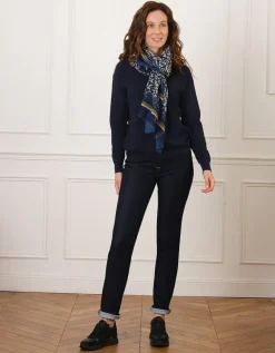 Pull maille fine marine