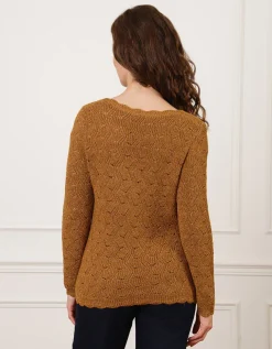 Pull ocre ajouré