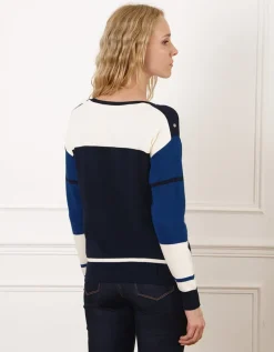 Pull patch bleu roi