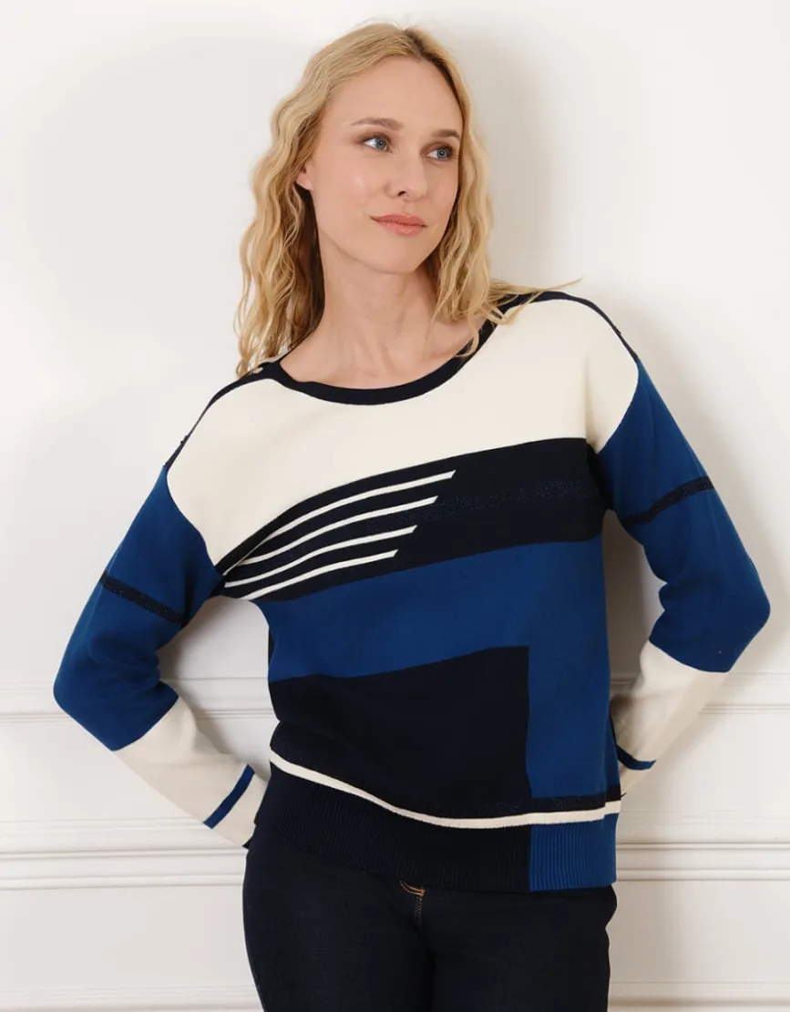 Pull patch bleu roi