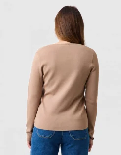 Pull strass beige camel