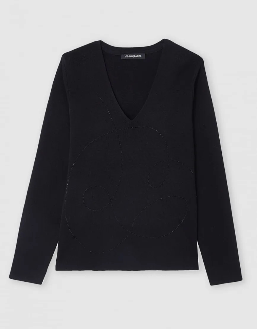 Pull strass noir