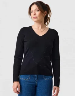 Pull strass noir