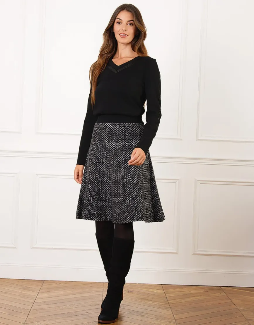 Pull V sequins noir