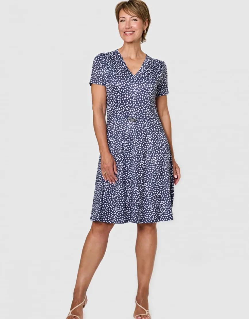 Robe droite motif bleu