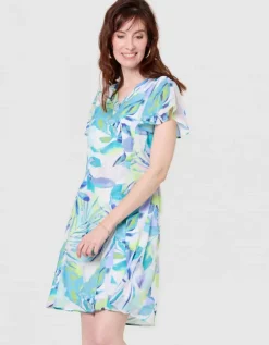 Robe imprimé bleu blanc
