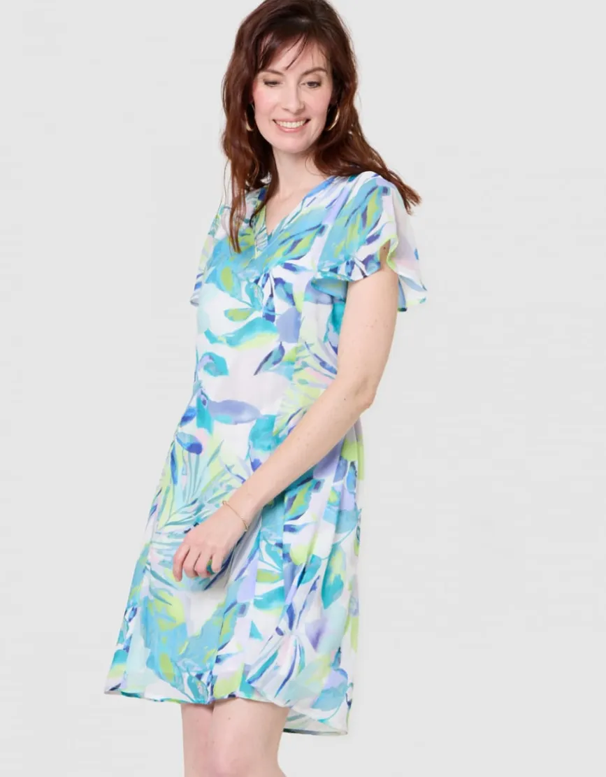 Robe imprimé bleu blanc