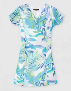 Robe imprimé bleu blanc