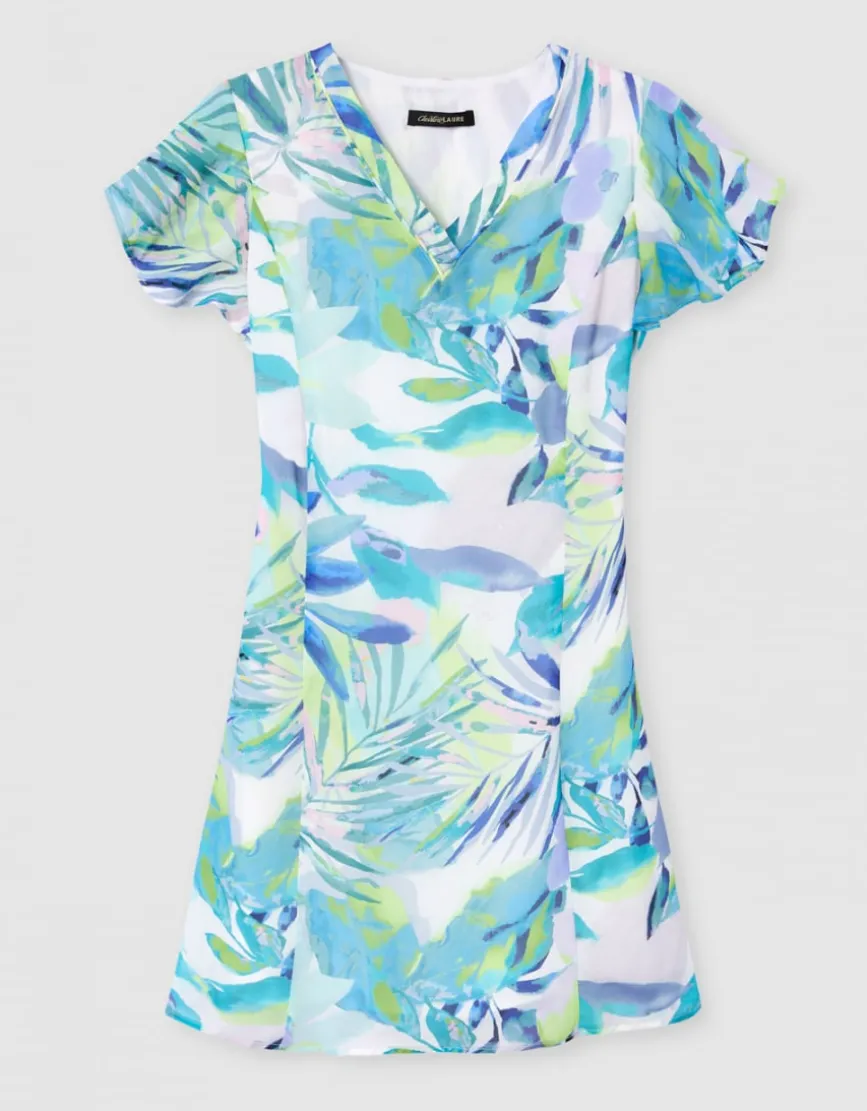 Robe imprimé bleu blanc