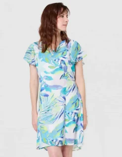 Robe imprimé bleu blanc