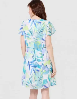 Robe imprimé bleu blanc