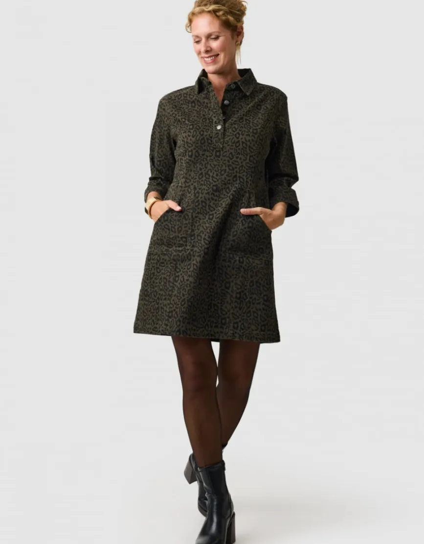 Robe imprimée coton vert