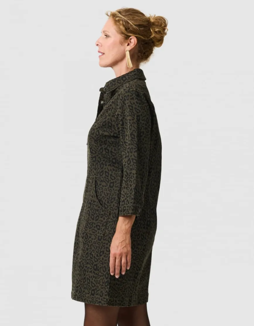 Robe imprimée coton vert