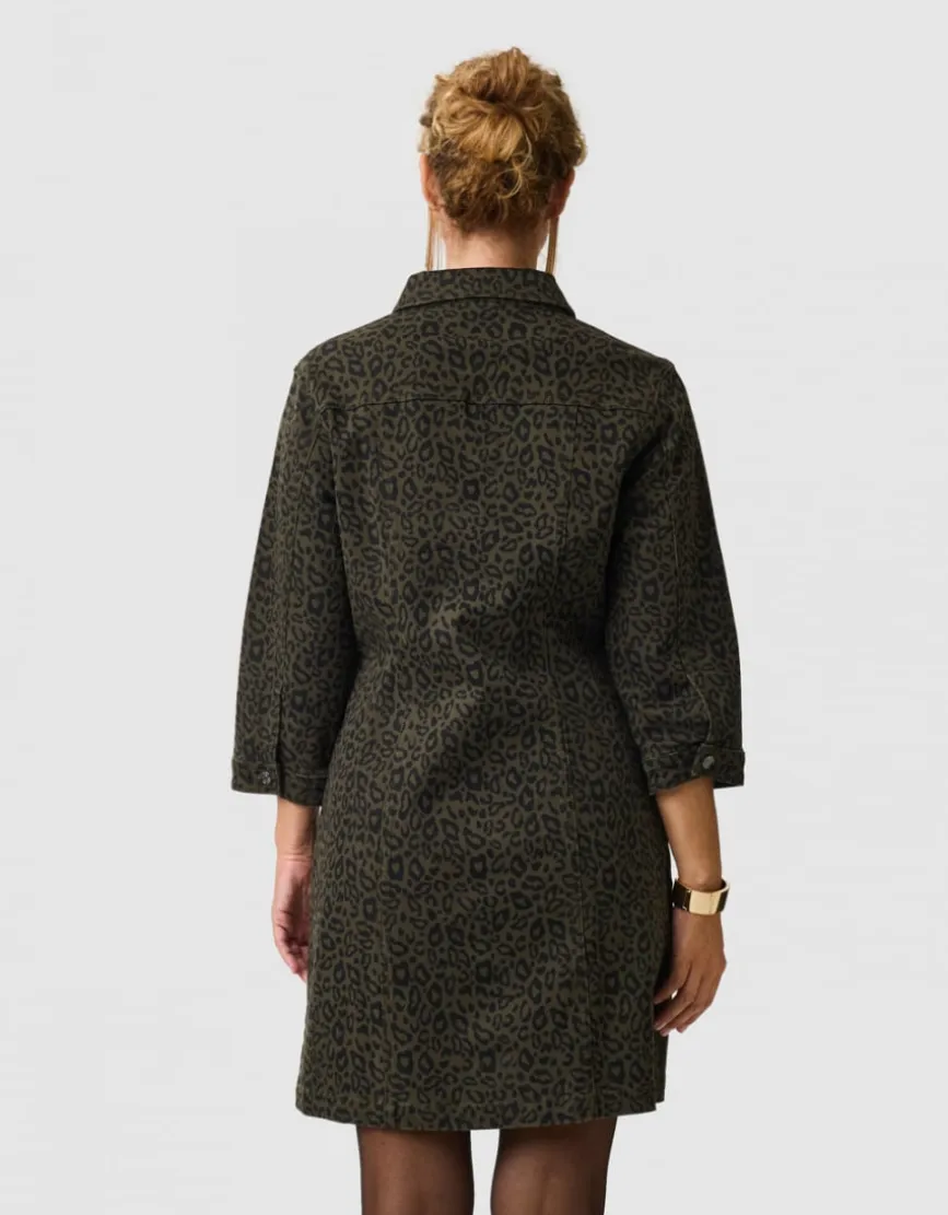 Robe imprimée coton vert