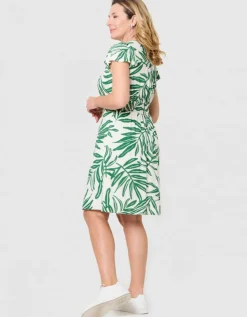 Robe imprimé vert blanc