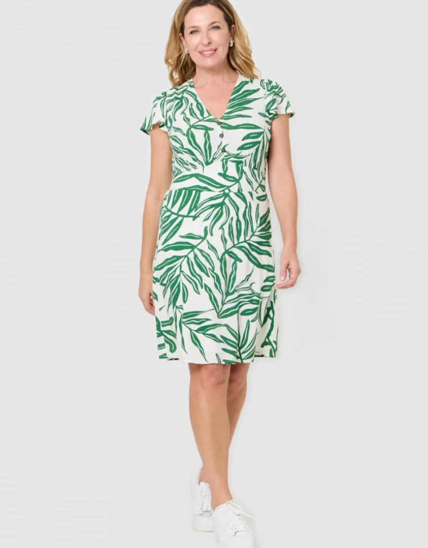 Robe imprimé vert blanc
