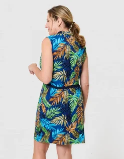 Robe jersey motif bleu