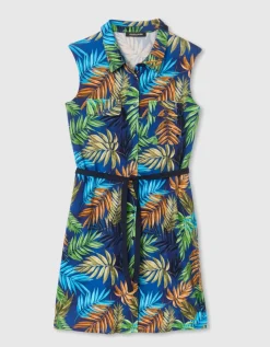 Robe jersey motif bleu