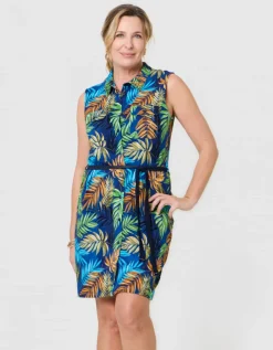 Robe jersey motif bleu