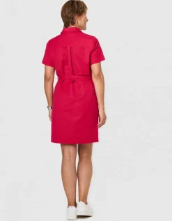 Robe lin coton rose