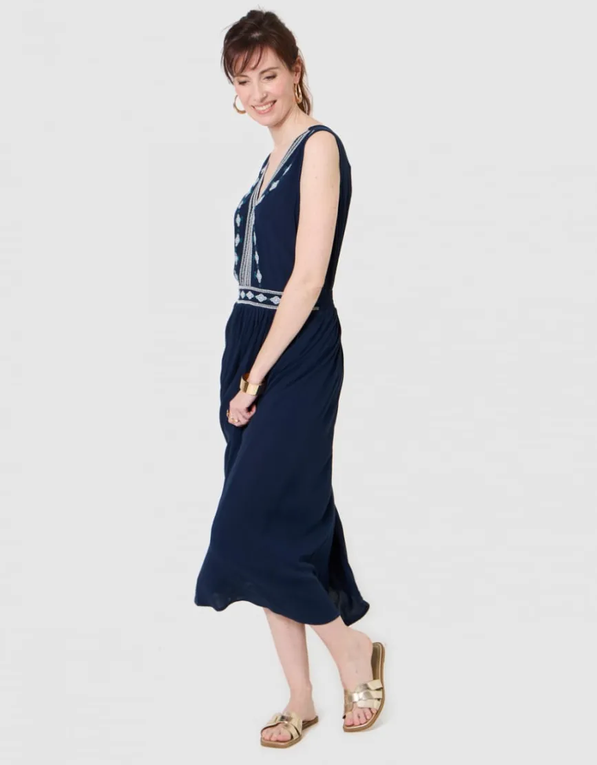 Robe longue marine