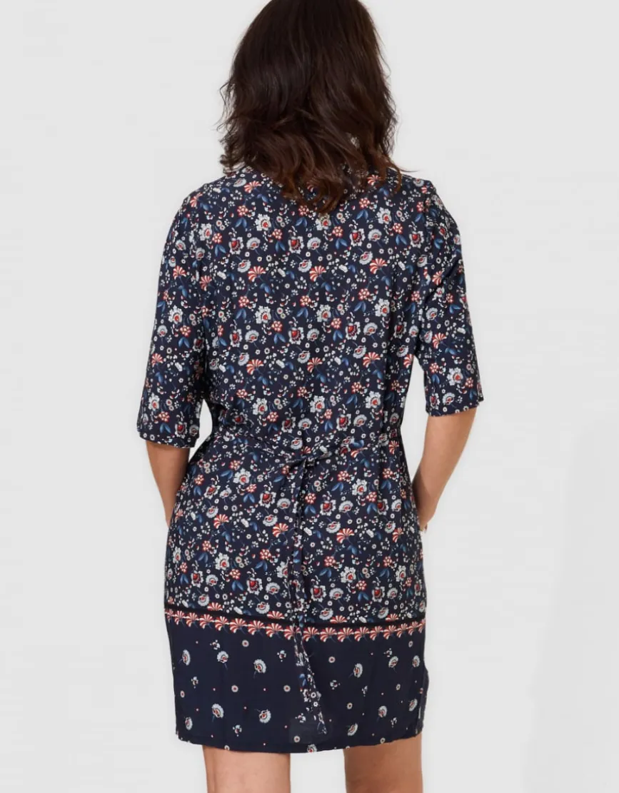 Robe motif bleu marine
