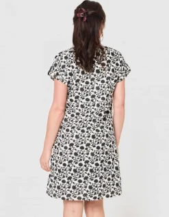 Robe motif coton beige