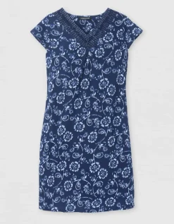 Robe motif coton marine