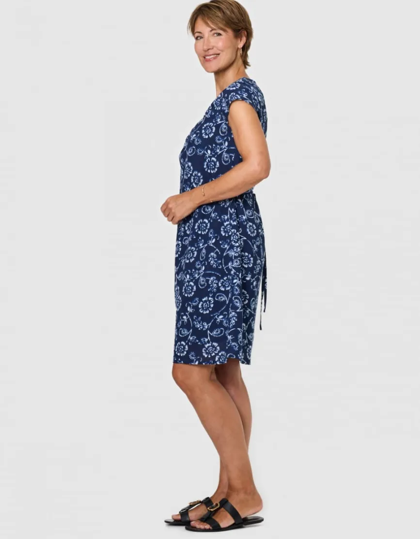 Robe motif coton marine