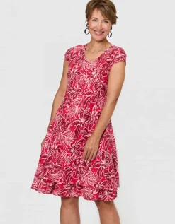 Robe motif coton rouge