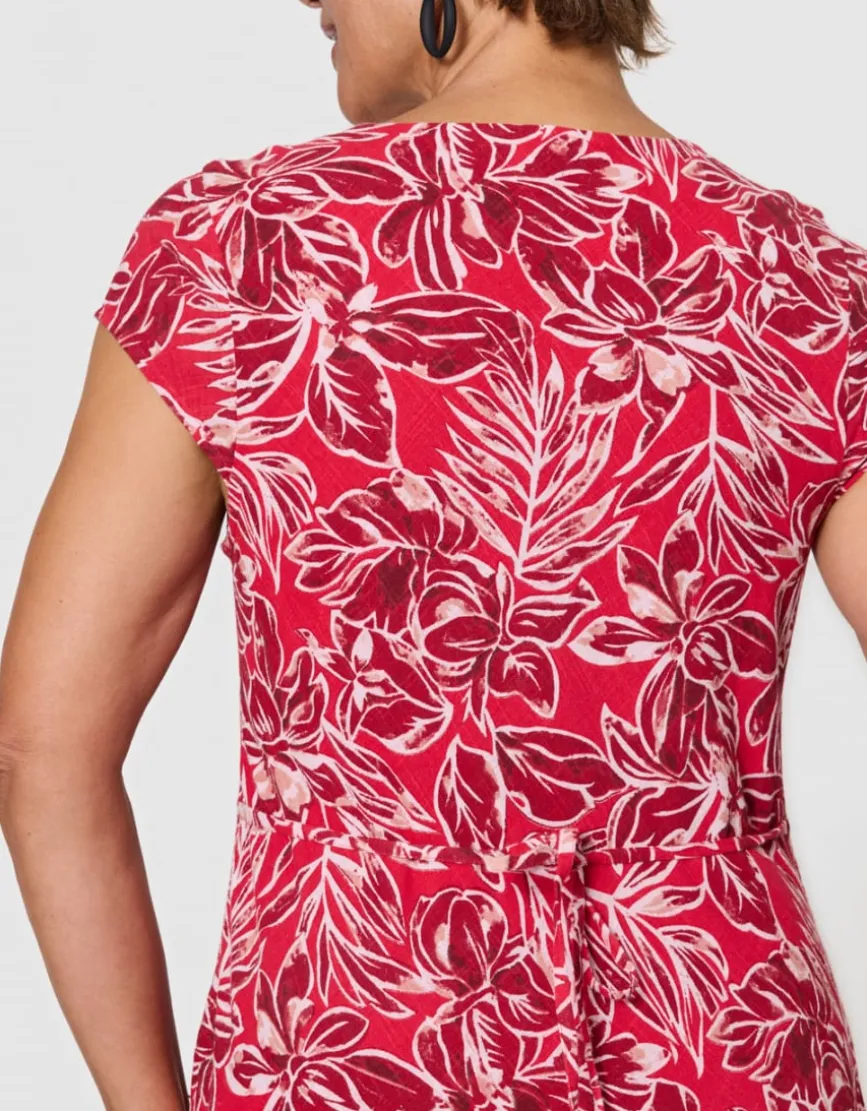 Robe motif coton rouge