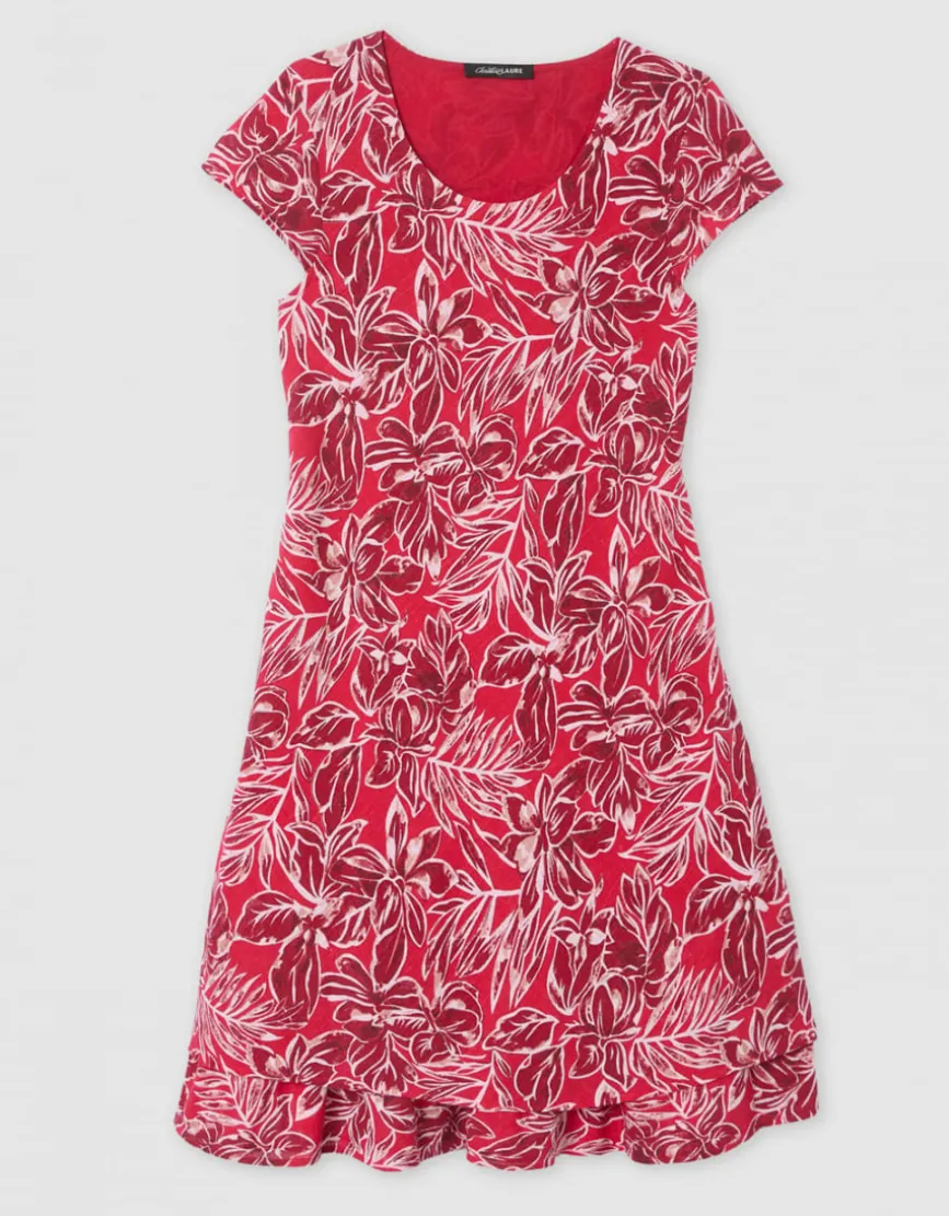 Robe motif coton rouge