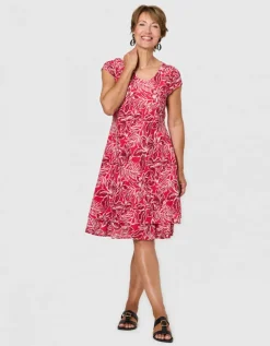 Robe motif coton rouge