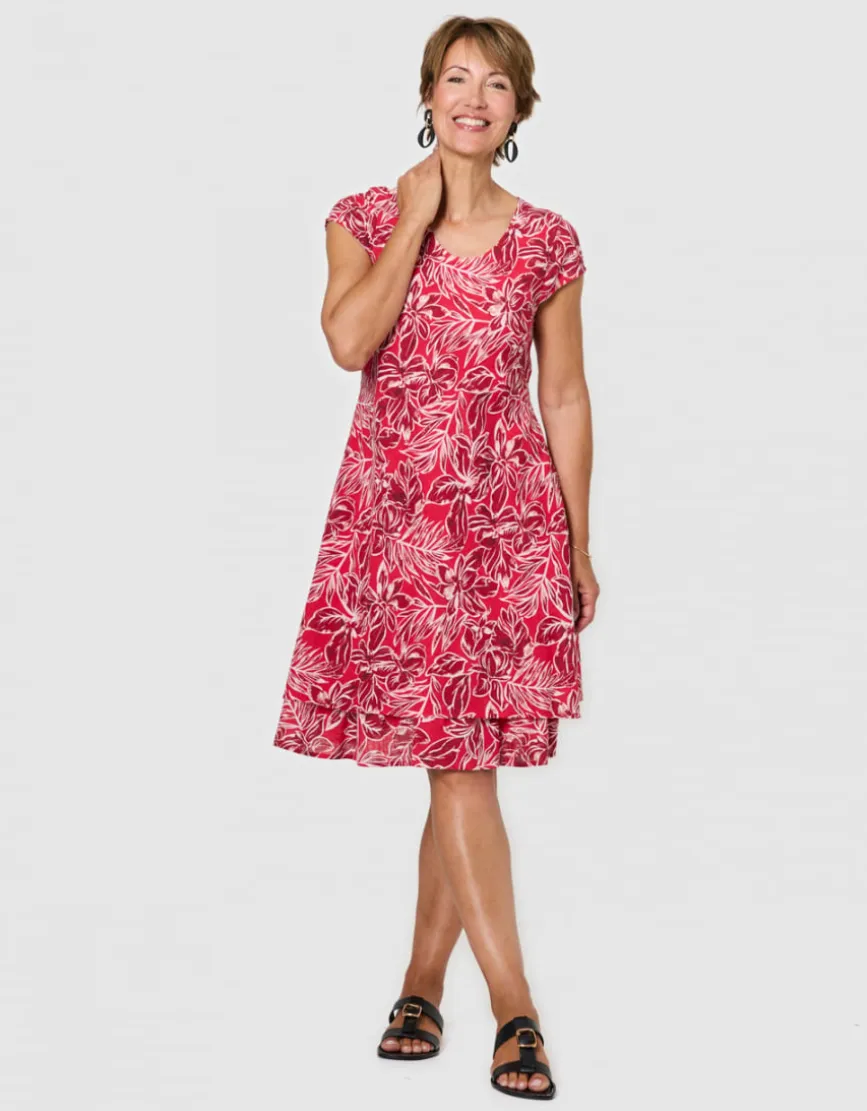 Robe motif coton rouge