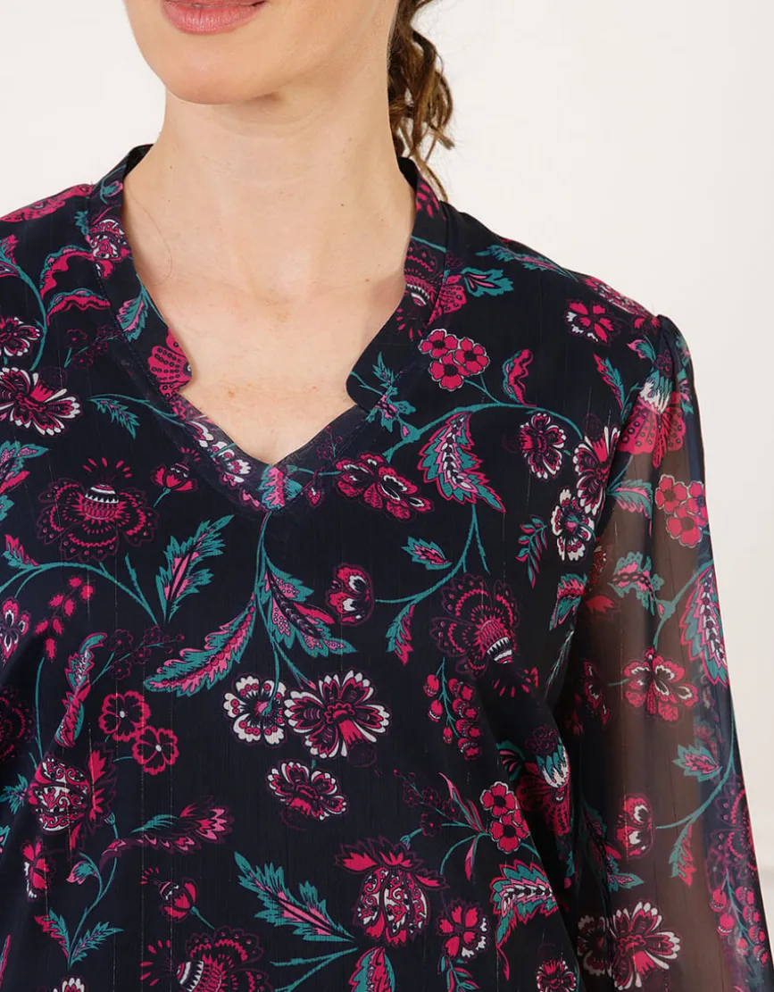 Robe motif floral rose