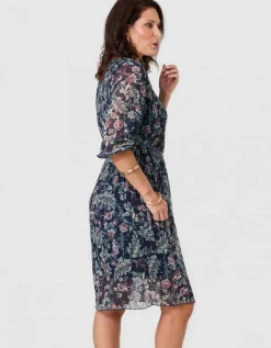 Robe plissée motif marine