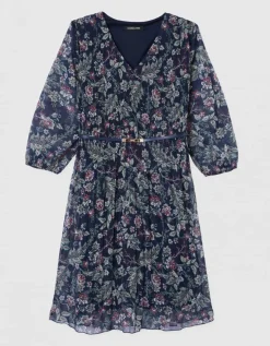 Robe plissée motif marine