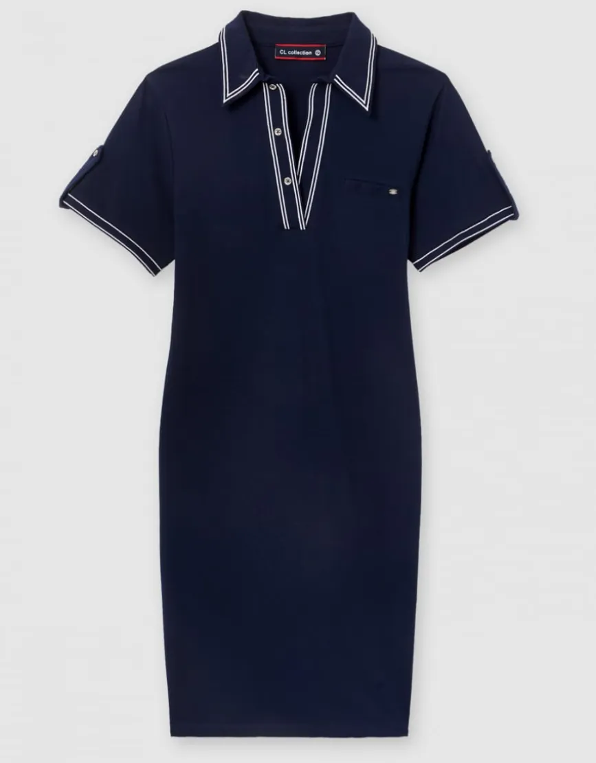 Robe polo maille marine
