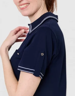 Robe polo maille marine