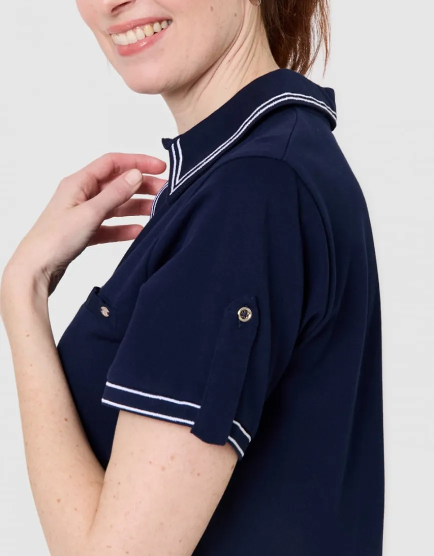 Robe polo maille marine