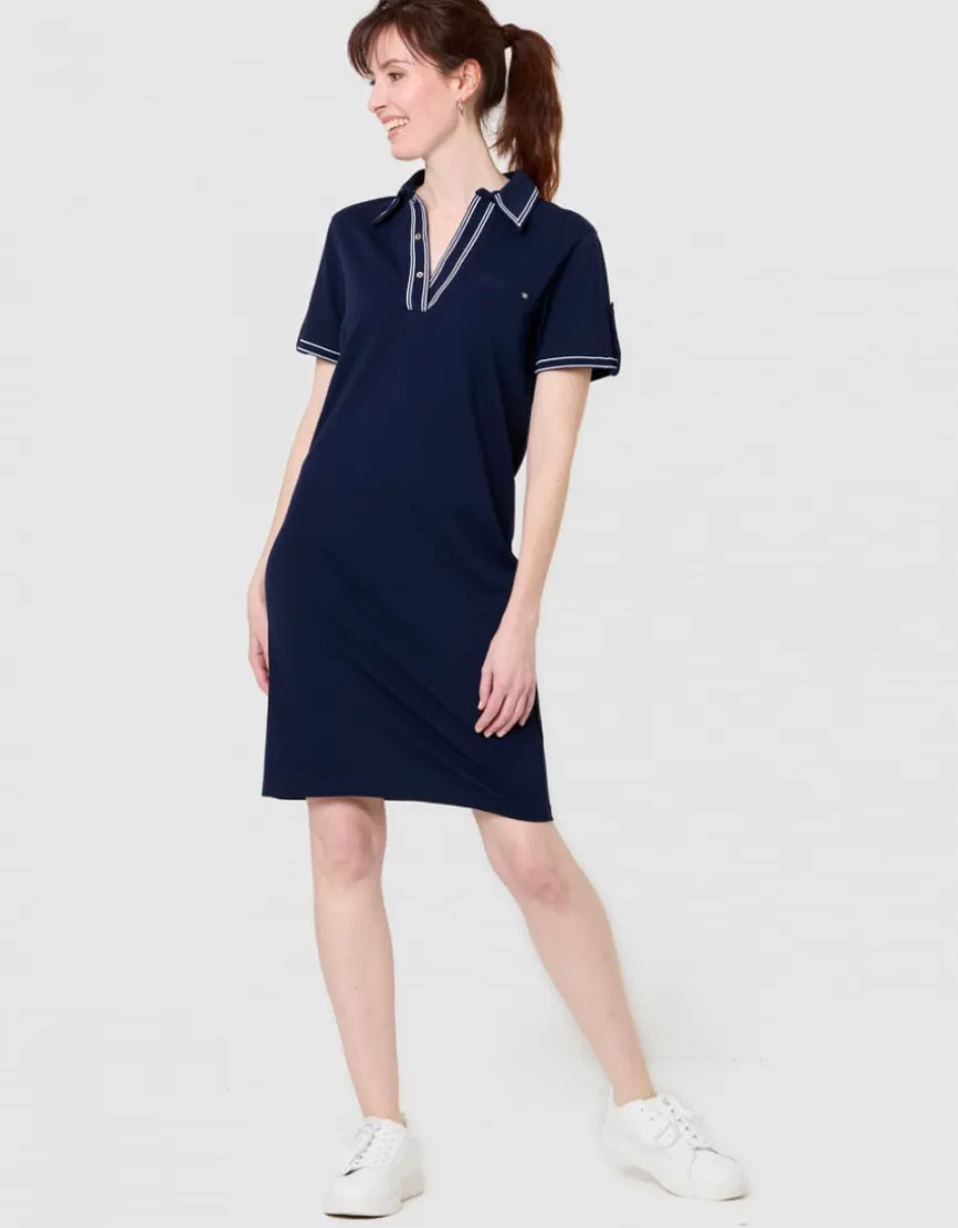 Robe polo maille marine