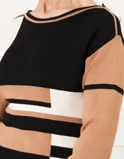 Robe pull noire rayures