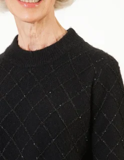 Robe pull sequins noir