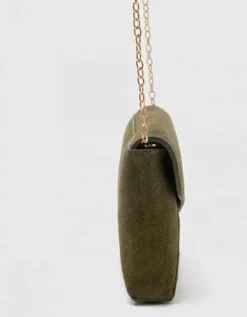 Sac bandoulière cuir kaki