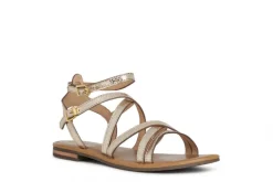 Sandale plate doré cuir GEOX
