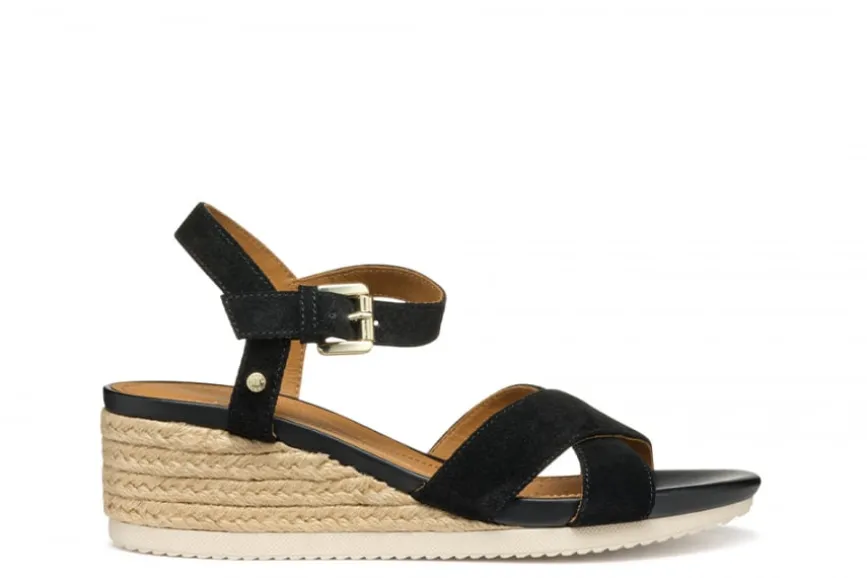 Sandales compensées noir GEOX
